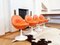 Vintage Orange Leather Venus Chairs by Börje Johanson, 1960s, Set of 5 2