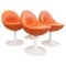 Vintage Orange Leather Venus Chairs by Börje Johanson, 1960s, Set of 5 1