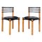 Chaises Vintage Noires et Bois par Kurt Thut pour Dietiker, 1980s, Set de 2 1