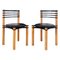 Vintage Black and Wood Chairs by Kurt Thut for Dietiker, 1980s, Set of 2 1
