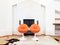 Swedish Orange Leather Venus Chairs by Börje Johanson, 1960s, Set of 6 6