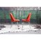 Mid-Century Modern Steel Chrome and Orange Wool Chairs by Eero Saarinen, 1960s, Set of 8 2
