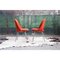 Mid-Century Modern Steel Chrome and Orange Wool Chairs by Eero Saarinen, 1960s, Set of 8, Image 2