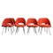 Mid-Century Modern Steel Chrome and Orange Wool Chairs by Eero Saarinen, 1960s, Set of 8 1