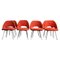 Mid-Century Modern Steel Chrome and Orange Wool Chairs by Eero Saarinen, 1960s, Set of 8, Image 1
