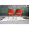 Chaises Mid-Century Moderne en Acier Chrome et Laine Orange par Eero Saarinen, 1960s, Set de 8 4