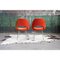 Mid-Century Modern Steel Chrome and Orange Wool Chairs by Eero Saarinen, 1960s, Set of 8 4