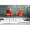 Chaises Mid-Century Moderne en Acier Chrome et Laine Orange par Eero Saarinen, 1960s, Set de 8 3