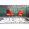 Sedie Mid-Century moderne in acciaio cromato e lana arancione di Eero Saarinen, anni '60, set di 8, Immagine 3