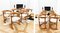 Mesa de comedor y sillas MCM brutalistas vintage de haya, años 80. Juego de 9, Imagen 3