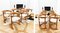 Vintage Brutalist MCM Beech Dining Table and Chairs, 1980s, Set of 9 3