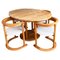 Vintage Brutalist MCM Beech Dining Table and Chairs, 1980s, Set of 9, Image 1