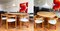 Vintage Brutalist MCM Beech Dining Table and Chairs, 1980s, Set of 9, Image 5