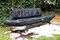 Vintage Convertible Black Leather Sofa from De Sede, 1985 4