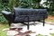 Vintage Convertible Black Leather Sofa from De Sede, 1985 9