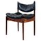 Black Leather Side Chair by Kristian Vedel, 1960s, Image 1
