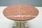 Red Marble Table on Golden Flat Steel Frame, 1960s 4