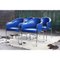 Vintage Royal Blue Chrome Armchair, 1980s, Image 4