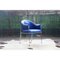 Vintage Royal Blue Chrome Armchair, 1980s, Image 2