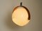 Space Age Ceiling Lamp with Teak Plywood Frame and Sperical Plastic Lampshade from Temde, 1960s, Image 10