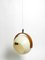Space Age Ceiling Lamp with Teak Plywood Frame and Sperical Plastic Lampshade from Temde, 1960s, Image 17