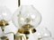 Brass and Glass Tulipan Chandelier by Hans Agne Jakobsson for Hans-Agne Jakobsson AB Markaryd, 1960s 16
