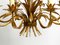 Large Gold-Plated Metal 8-Arm Chandelier by Hans Kögl, 1970s 8
