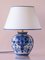 Royal Delft Blue Table Lamp, New White Lampshade with Blue Trim 1