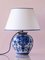 Royal Delft Blue Table Lamp, New White Lampshade with Blue Trim 4