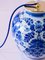 Royal Delft Blue Table Lamp, New White Lampshade with Blue Trim 3