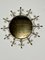 Sun Mirror or Wall Lamp in Patinated Gilt Wrought Iron, 1960s 9