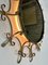 Sun Mirror or Wall Lamp in Patinated Gilt Wrought Iron, 1960s 7