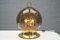 Gold Table Lamp with Mouth-Blown Smoke Globe, 1960s 2