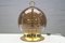 Lampada da tavolo dorata con sfera in vetro soffiato, anni '60, Immagine 1