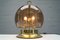 Lampada da tavolo dorata con sfera in vetro soffiato, anni '60, Immagine 4
