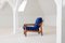 Vintage Chair with Blue Stripes, 1960s 3