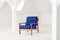 Chaise Vintage à Rayures Bleues, 1960s 4