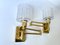 Glass and Brass Sconces from Orrefors, Set of 2 4