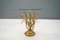 Hollywood Regency Wheat Sheaf Side Table in Gold, 1960s 2