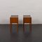 Italienische Mid-Century Teak Nachttische mit Glasplatte, 1960er, 2er Set 6