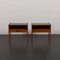 Mid-Century Italian Teak Nightstands with Glass Tops, 1960s, Set of 2 8