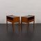 Italienische Mid-Century Teak Nachttische mit Glasplatte, 1960er, 2er Set 5