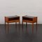 Italienische Mid-Century Teak Nachttische mit Glasplatte, 1960er, 2er Set 1