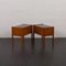 Italienische Mid-Century Teak Nachttische mit Glasplatte, 1960er, 2er Set 4