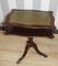 Vintage Side Table with Shelf and Green Leather Top 6