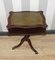 Vintage Side Table with Shelf and Green Leather Top 1