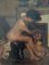 Aloys Hugonnet, Femme nue devant la cheminée, huile sur toile, encadrée 1