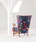 Chair with Blue Folklore Print by Eva Jobs 2