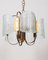 Vintage Italian Chandelier in Brass and Worked Glass 3