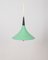 Lámpara de araña italiana vintage de metal verde y vidrio, años 70, Imagen 2